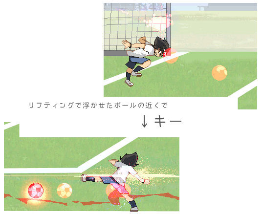 Press the Down key to head butt or kick the ball.  The attack is context-sensitive.