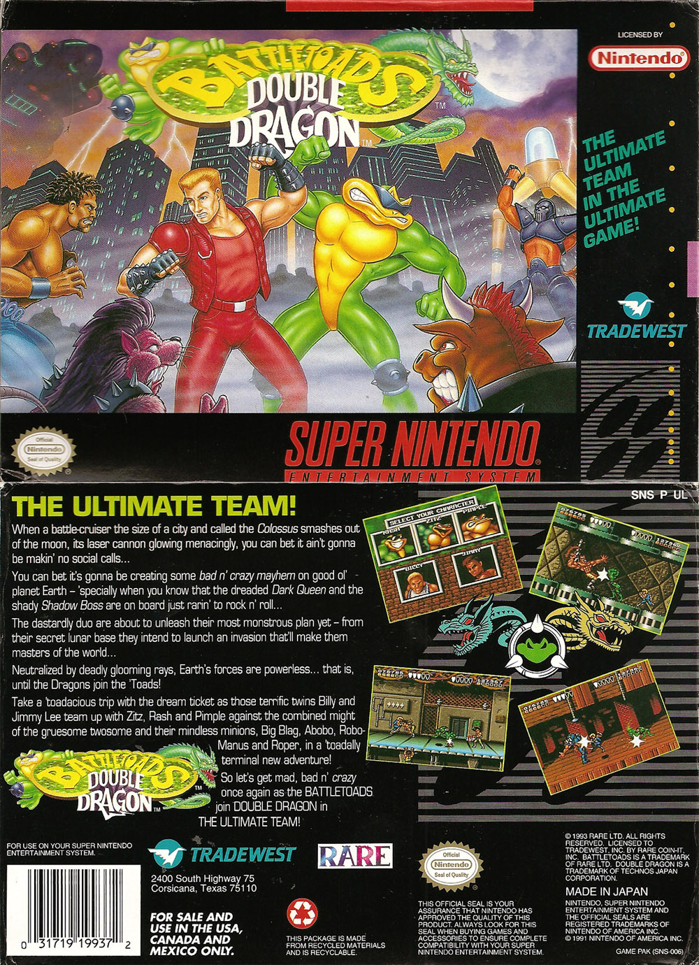 Double Dragon Dojo: Battletoads and Double Dragon SNES version review